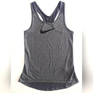 Nike Dri-Fit Women's Training Tank Top Gray Stretch Mesh Back SMALL